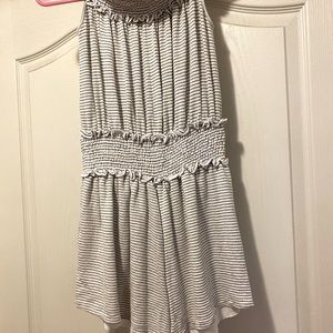 Black and white striped romper, size medium